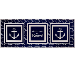 Коврик яхтенный нескользящий Marine Business Welcome on Board 1300х500мм синий (10265991)